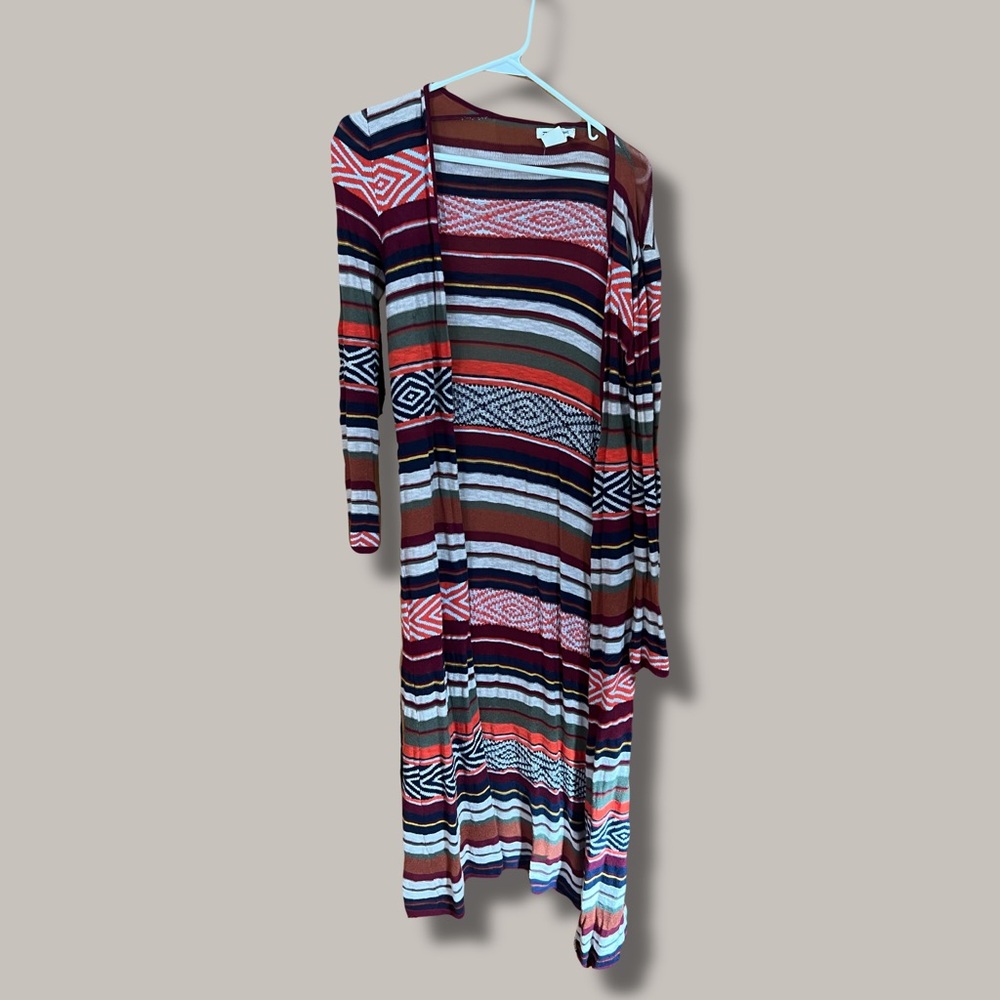 Billabong Multicolor Geometric Long Sleeve Duster Cardigan